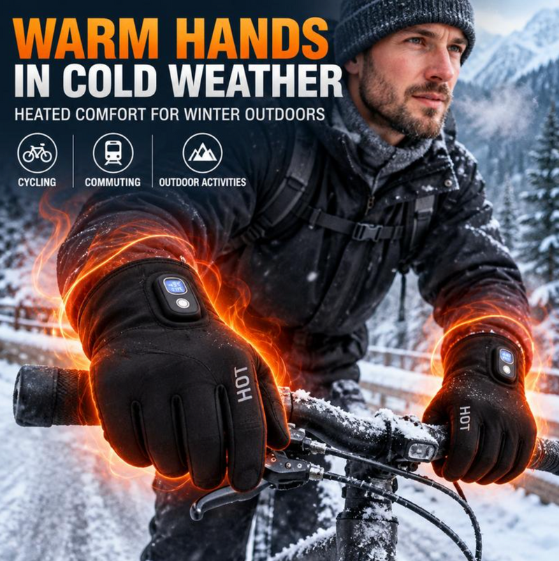 WARMR heated gloves in cold weather