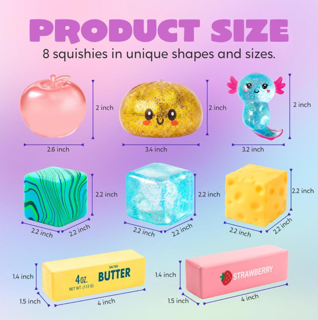 StressToys™ 8-Piece Gift Squishy Toy Collection