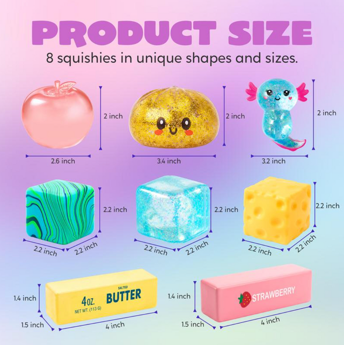 Food-inspired squishy toys