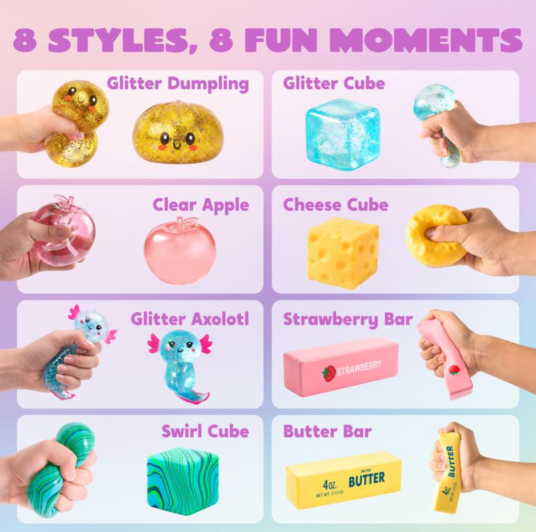 StressToys™ 8-Piece Gift Squishy Toy Collection